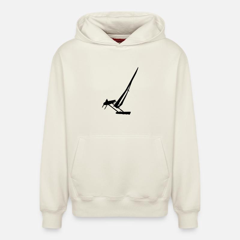 catamaran - Sweat à capuche unisexe décontracté en coton biologique – de SPREAD - blanc cassé