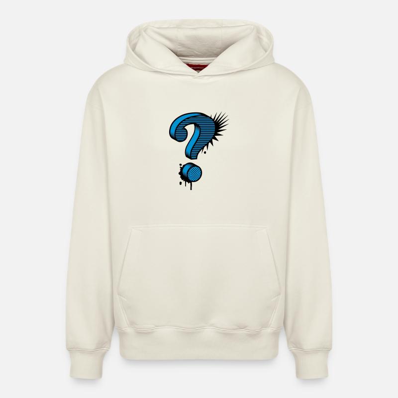 Fragezeichen Graffiti - Relaxed Unisex Organic Hoodie – von SPREAD - Naturweiß
