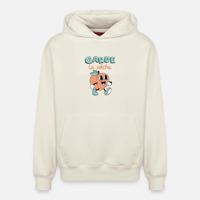 Garde la pêche ! - Sweat à capuche unisexe décontracté en coton biologique – de SPREAD - blanc cassé