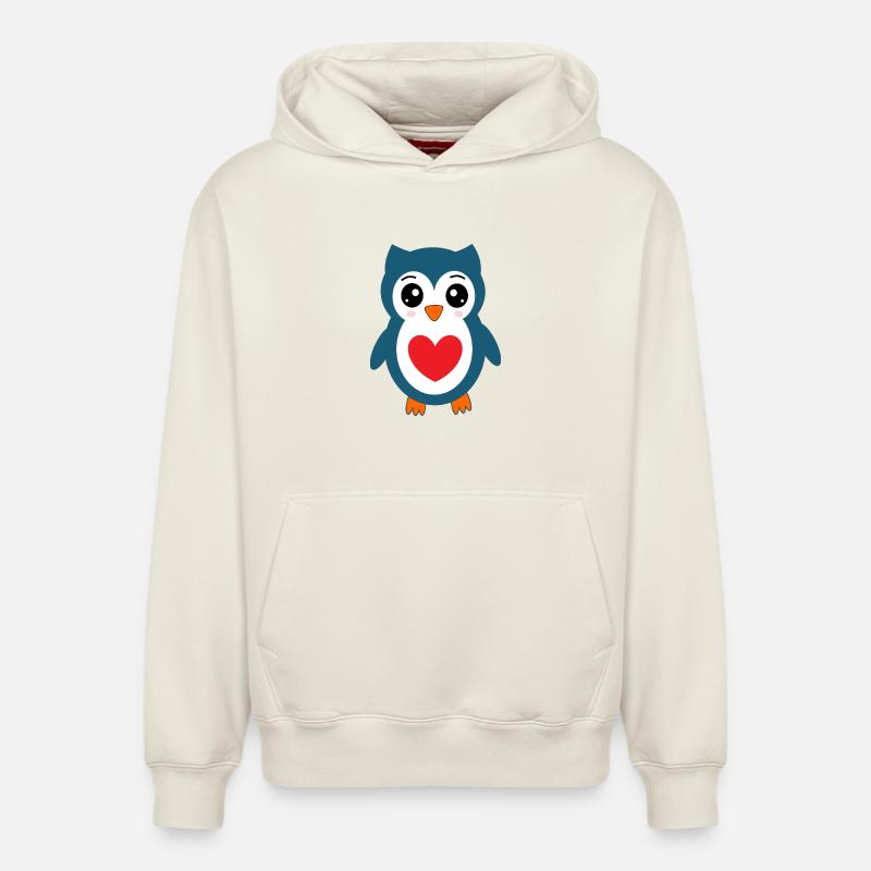 Eule blaue Eule  - Relaxed Unisex Organic Hoodie – von SPREAD - Naturweiß