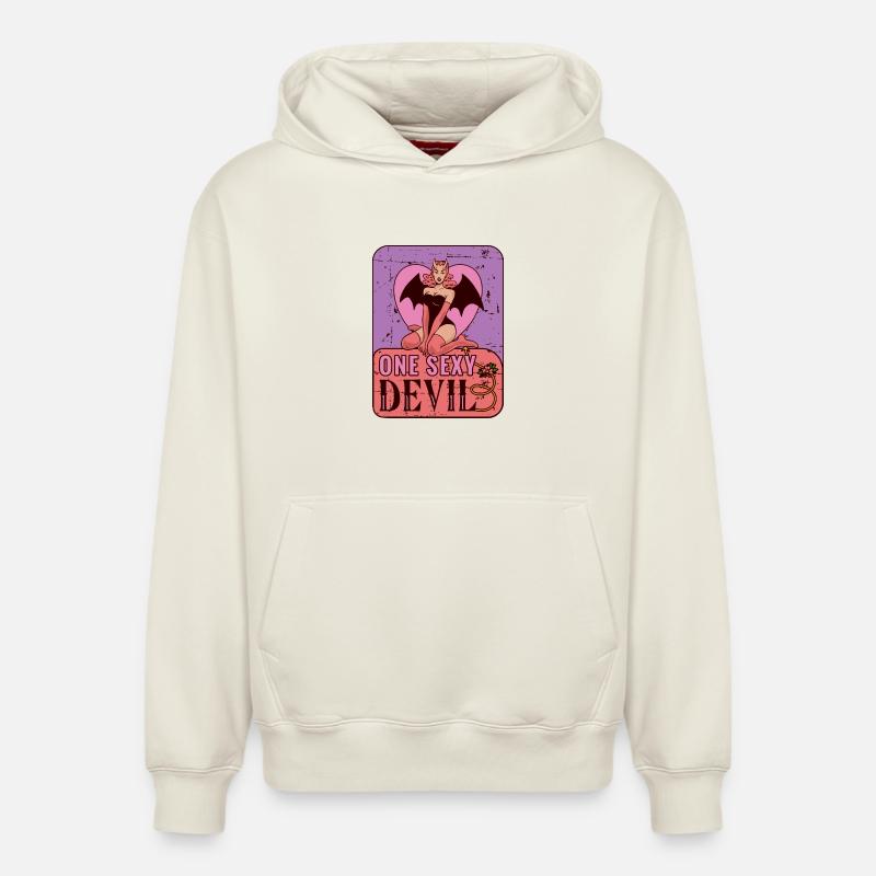 Diable sexy - Sweat à capuche unisexe décontracté en coton biologique – de SPREAD - blanc cassé