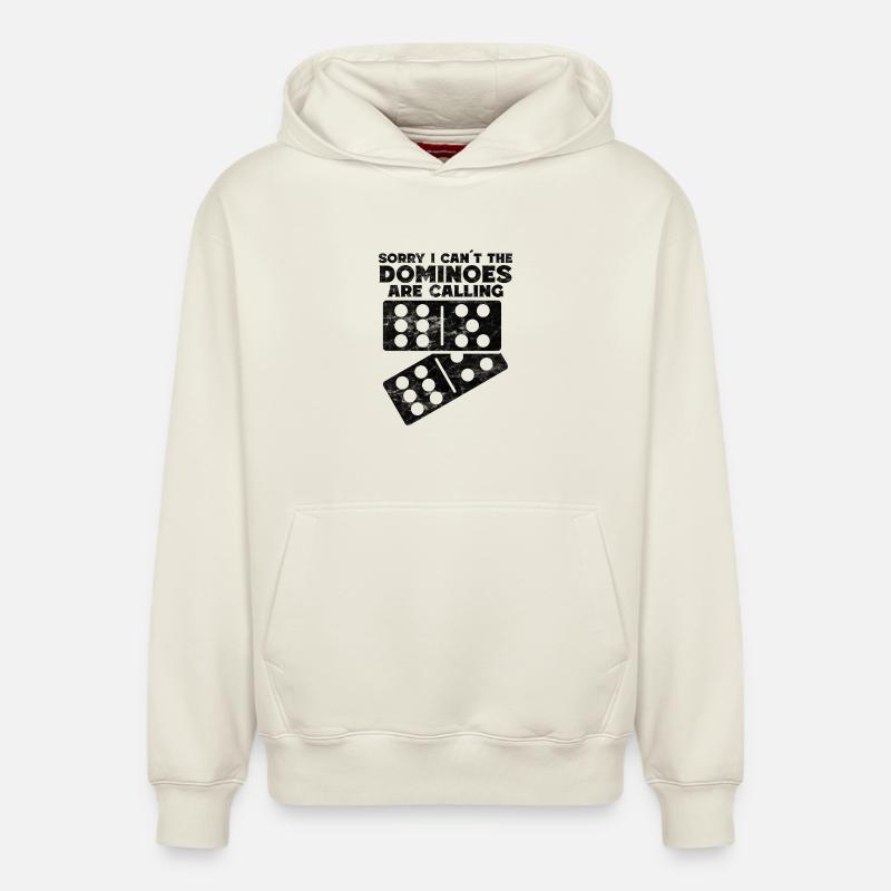 Conception de domino - Sweat à capuche unisexe décontracté en coton biologique – de SPREAD - blanc cassé