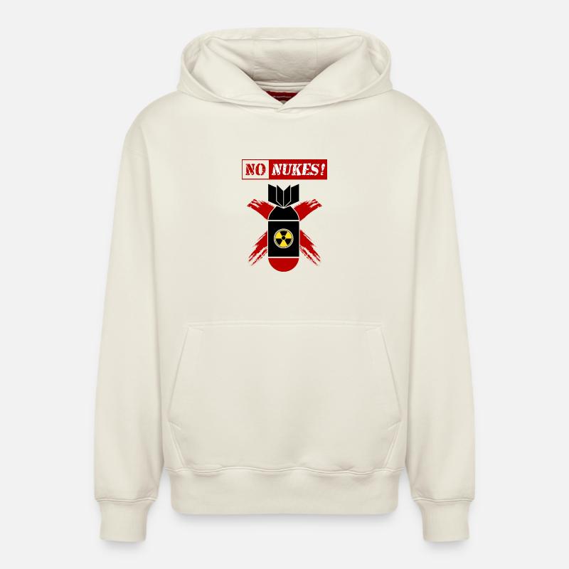 PAS D’ANALOGUES NUCLÉOSIDIQUES | Anti-arme nucléaire ! - Sweat à capuche unisexe décontracté en coton biologique – de SPREAD - blanc cassé
