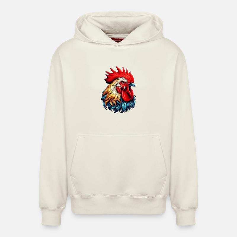 Coq Poule - Sweat à capuche unisexe décontracté en coton biologique – de SPREAD - blanc cassé
