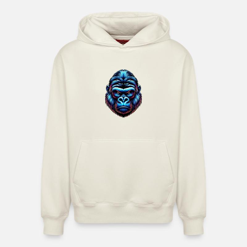 Gorille - Sweat à capuche unisexe décontracté en coton biologique – de SPREAD - blanc cassé