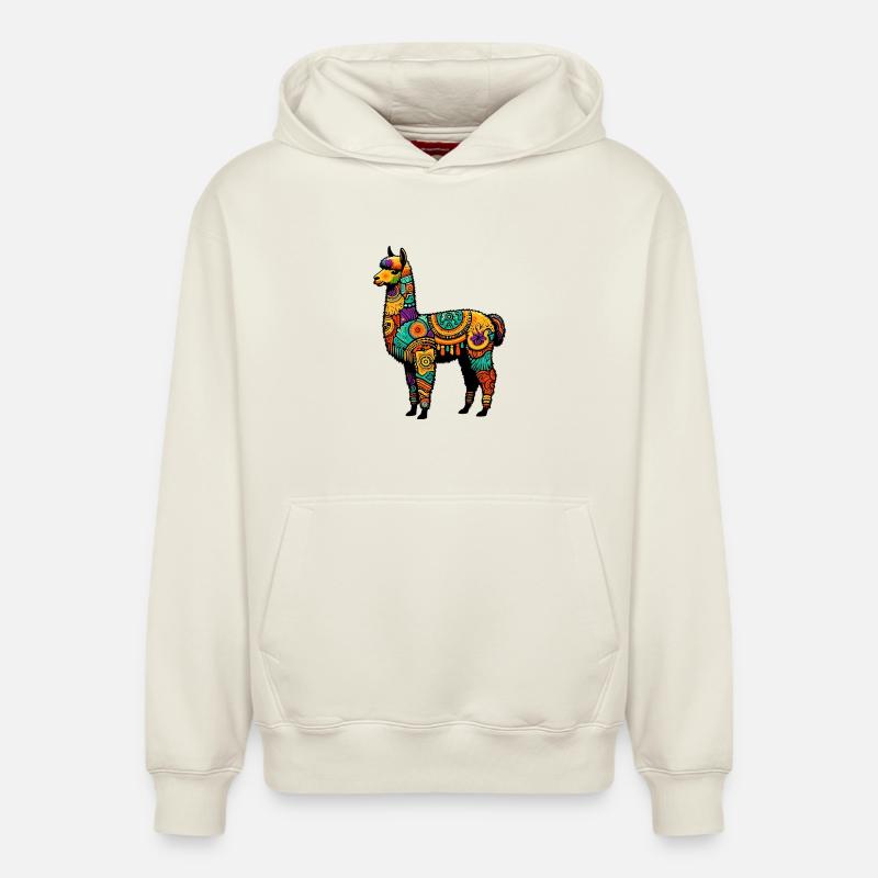 Alpaga - Sweat à capuche unisexe décontracté en coton biologique – de SPREAD - blanc cassé