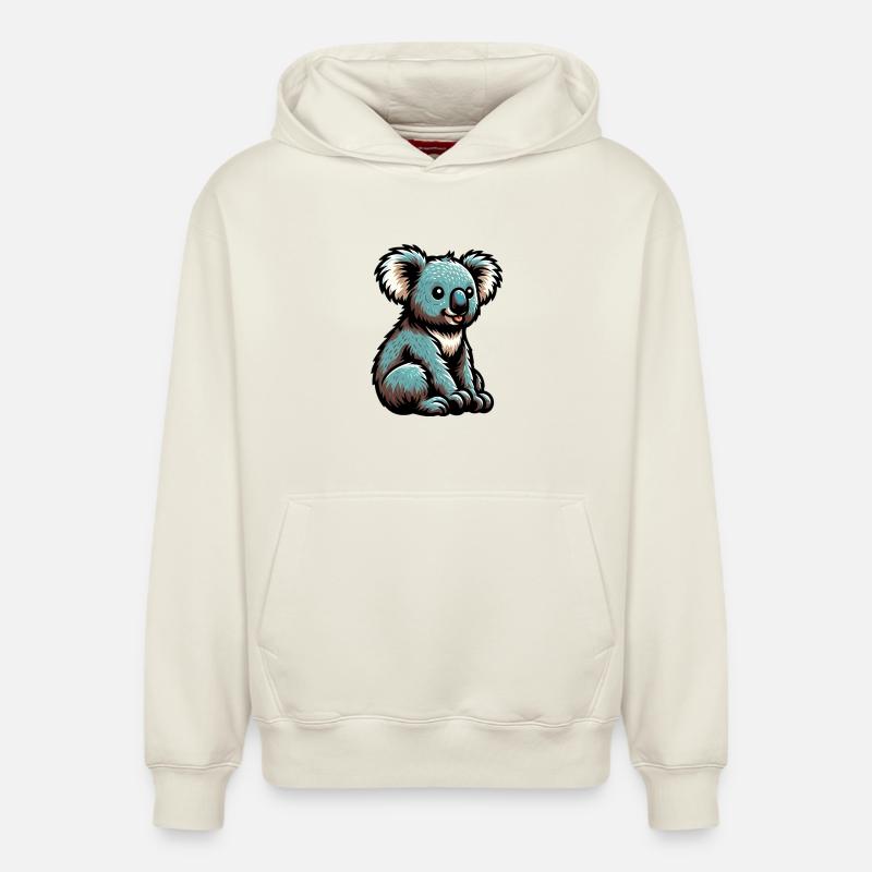 Koala - Sweat à capuche unisexe décontracté en coton biologique – de SPREAD - blanc cassé