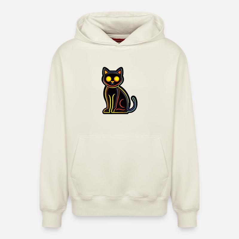 Chat Halloween Bande dessinée Chat - Sweat à capuche unisexe décontracté en coton biologique – de SPREAD - blanc cassé