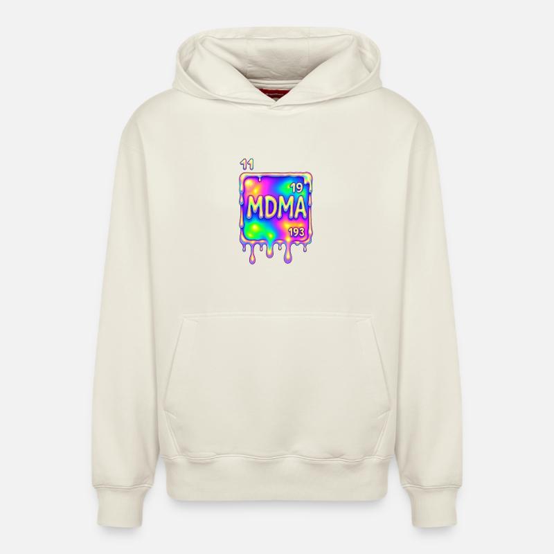 Conception de la MDMA - Sweat à capuche unisexe décontracté en coton biologique – de SPREAD - blanc cassé
