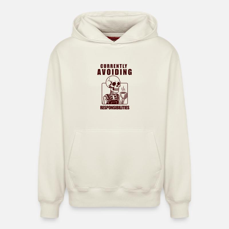 Skeleton Avoiding Responsibilities Design - Relaxed Unisex Organic Hoodie – von SPREAD - Naturweiß