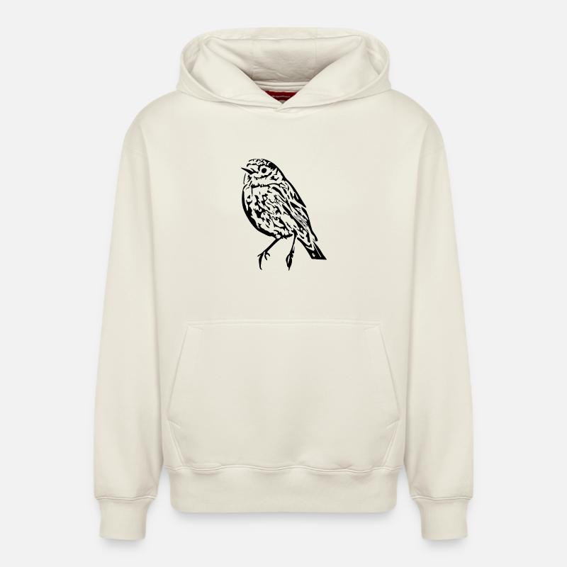 Black Bird Black Gift Noël - Sweat à capuche unisexe décontracté en coton biologique – de SPREAD - blanc cassé