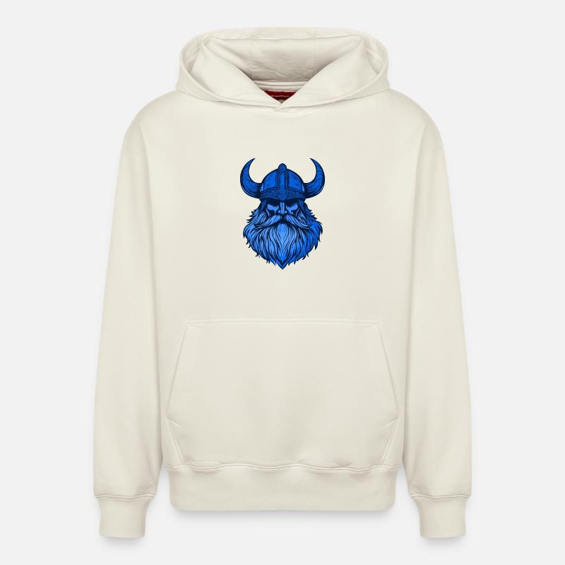 Tête de Viking - Sweat à capuche unisexe décontracté en coton biologique – de SPREAD - blanc cassé