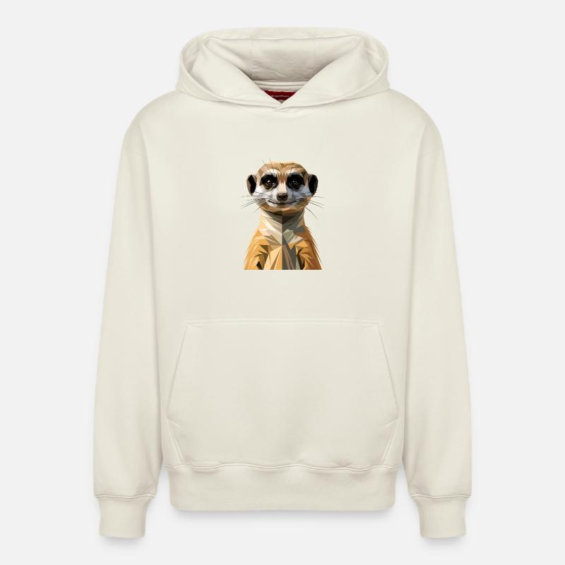 Suricate Suricate Douce Mangouste Suricate - Sweat à capuche unisexe décontracté en coton biologique – de SPREAD - blanc cassé