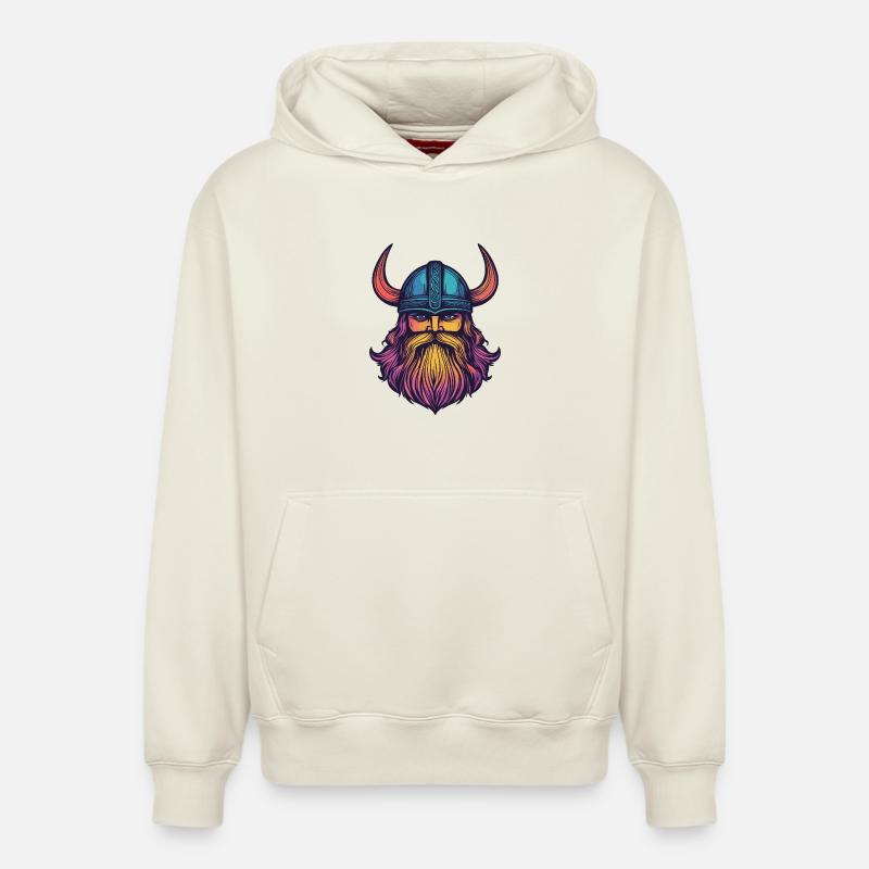 Casque Viking - Sweat à capuche unisexe décontracté en coton biologique – de SPREAD - blanc cassé