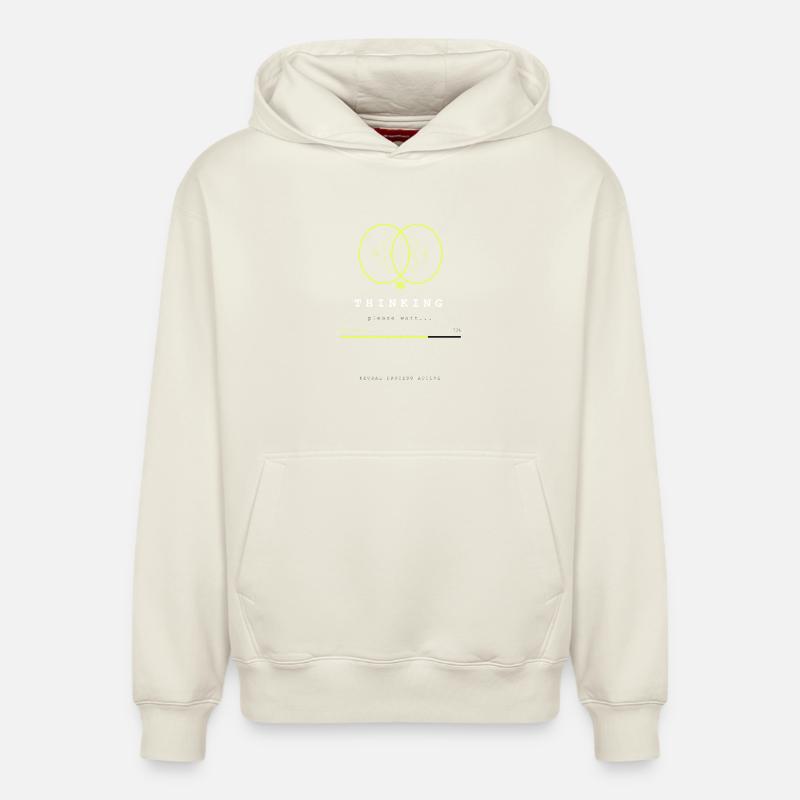 BRAIN.EXE IS LOADING - Relaxed Unisex Organic Hoodie – by SPREAD - off white