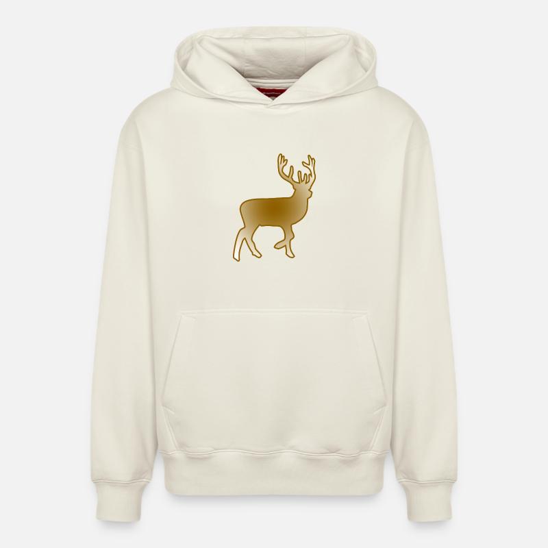 Cerf - Sweat à capuche unisexe décontracté en coton biologique – de SPREAD - blanc cassé