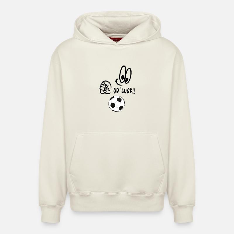 Bonne chance - Sweat à capuche unisexe décontracté en coton biologique – de SPREAD - blanc cassé