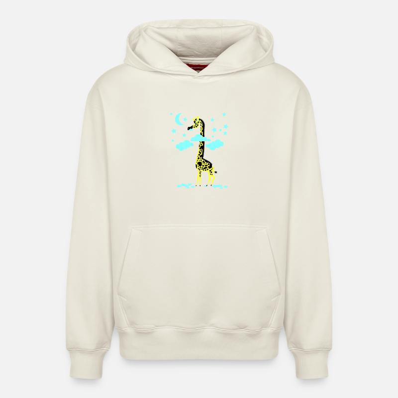 star-mangeur girafe - Sweat à capuche unisexe décontracté en coton biologique – de SPREAD - blanc cassé