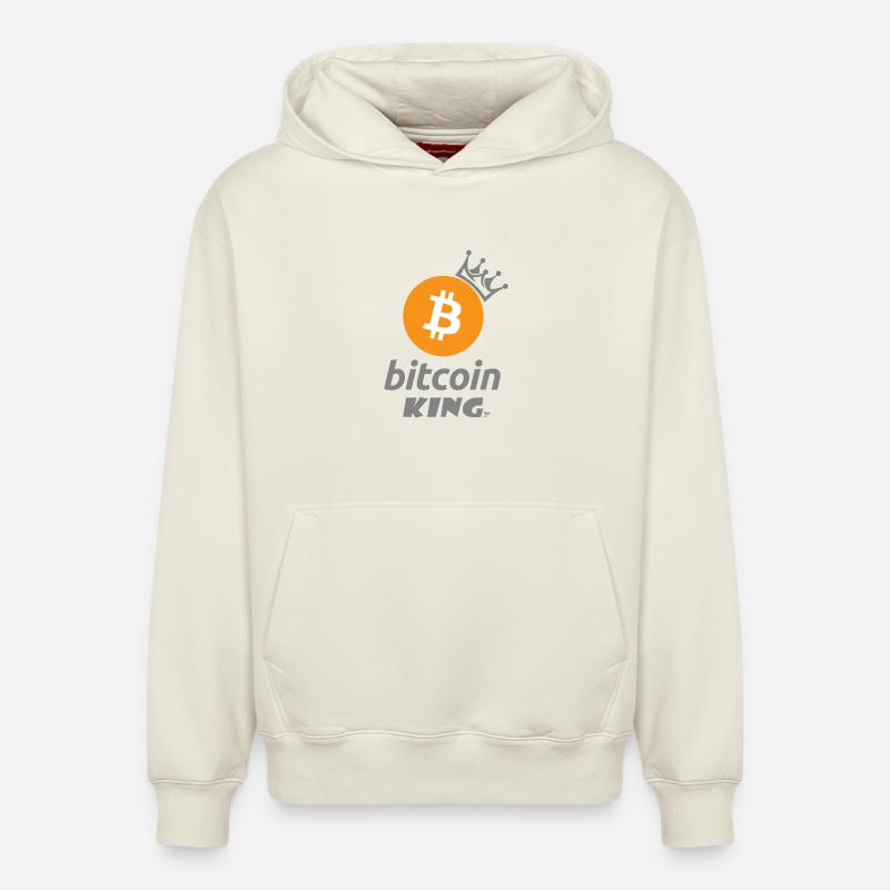 Bitcoin King Crown Logo Tee - Sweat à capuche unisexe décontracté en coton biologique – de SPREAD - blanc cassé