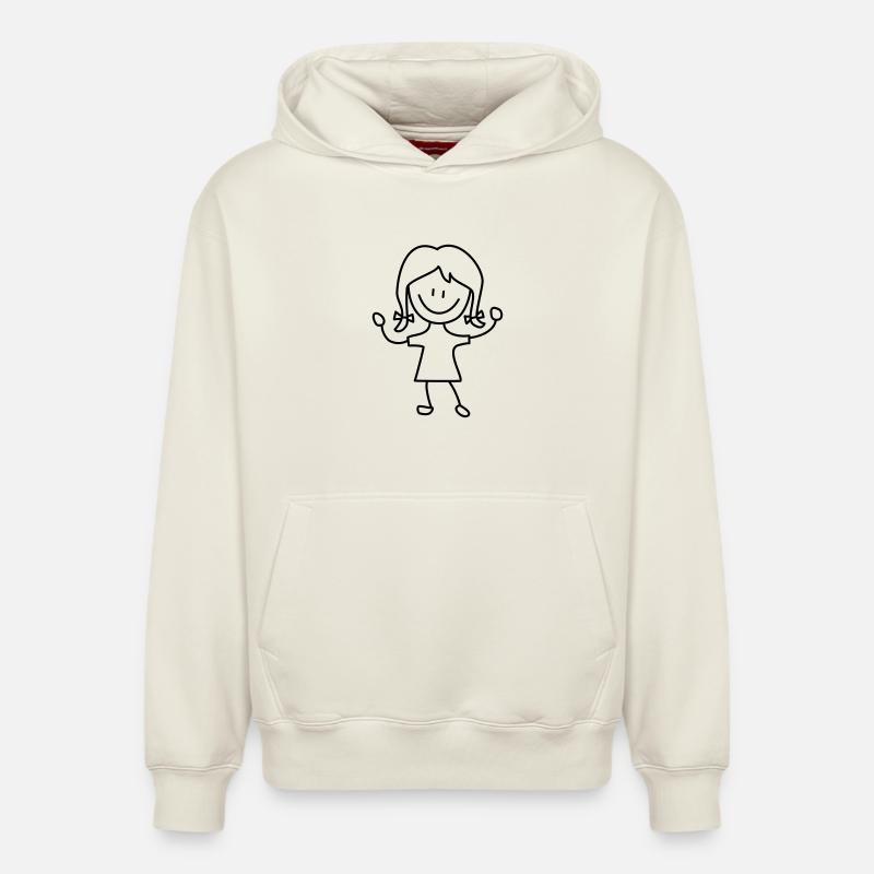 Kind Maedchen Kindergarten - Relaxed Unisex Organic Hoodie – von SPREAD - Naturweiß