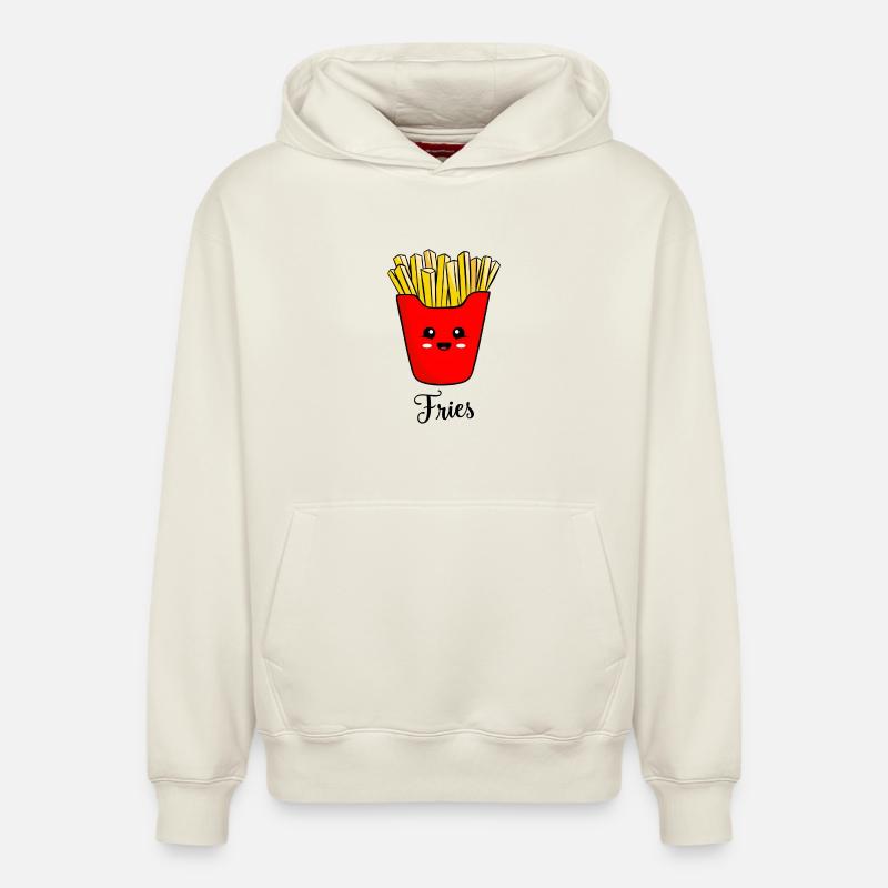Frites mignonnes - Sweat à capuche unisexe décontracté en coton biologique – de SPREAD - blanc cassé
