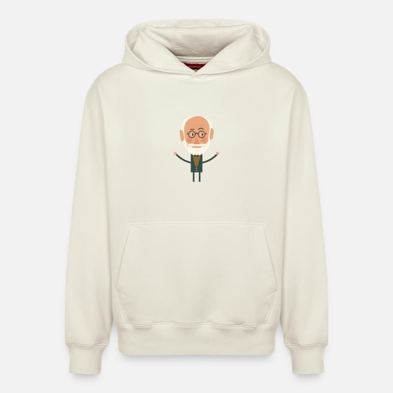 Sigmund Freud - Sweat à capuche unisexe décontracté en coton biologique – de SPREAD - blanc cassé