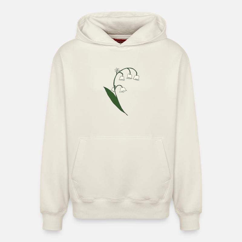 muguet - Sweat à capuche unisexe décontracté en coton biologique – de SPREAD - blanc cassé