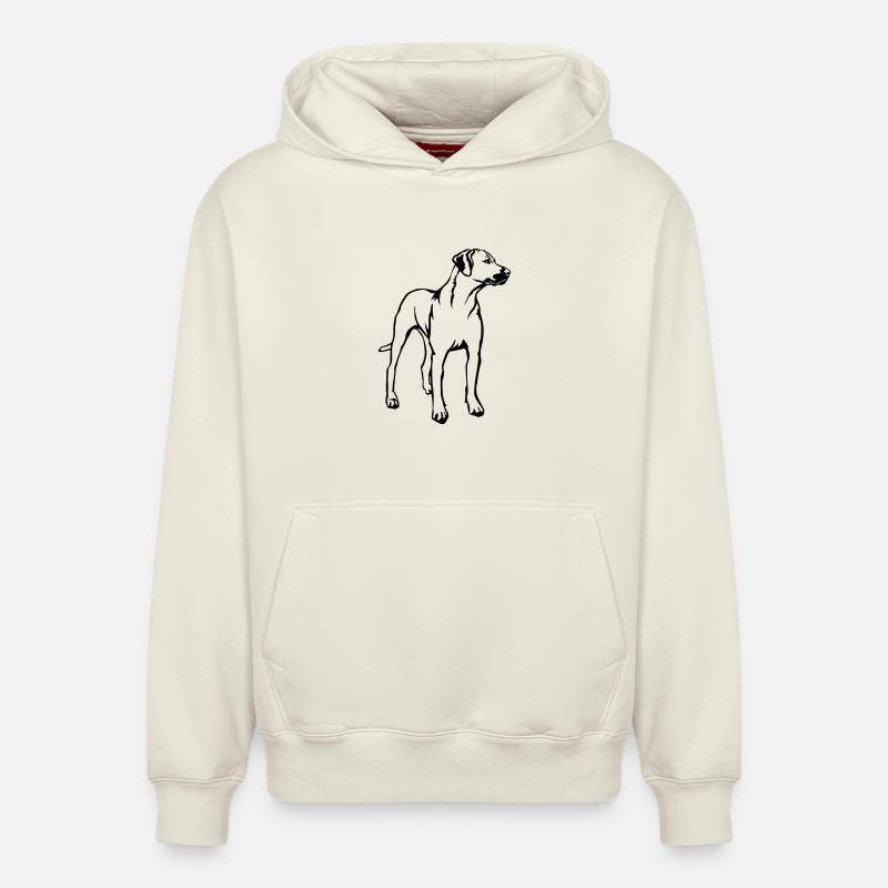 Rhodesian Ridgeback - Sweat à capuche unisexe décontracté en coton biologique – de SPREAD - blanc cassé