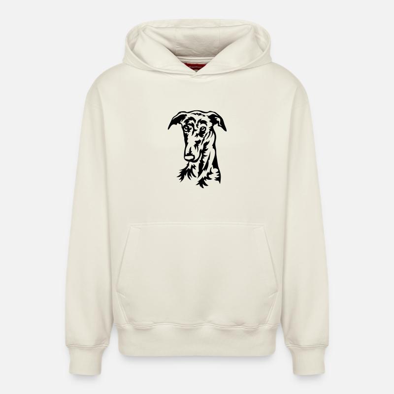Tête de Galgo - Sweat à capuche unisexe décontracté en coton biologique – de SPREAD - blanc cassé