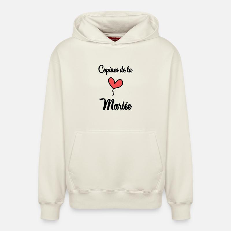 COPINES DE LA MARIEE - Sweat à capuche unisexe décontracté en coton biologique – de SPREAD - blanc cassé