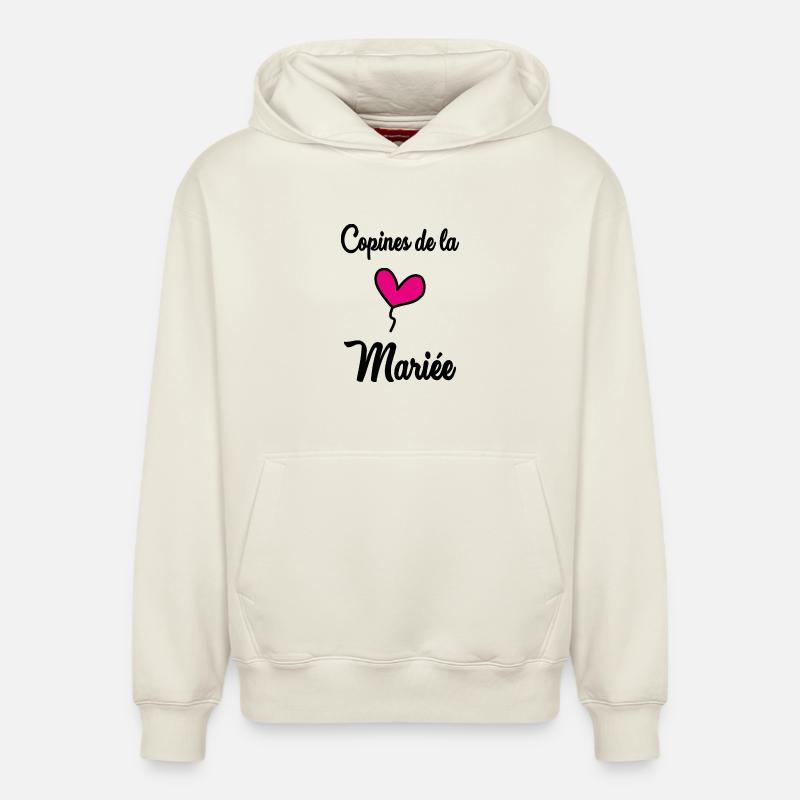 COPINES DE LA MARIEE - Sweat à capuche unisexe décontracté en coton biologique – de SPREAD - blanc cassé