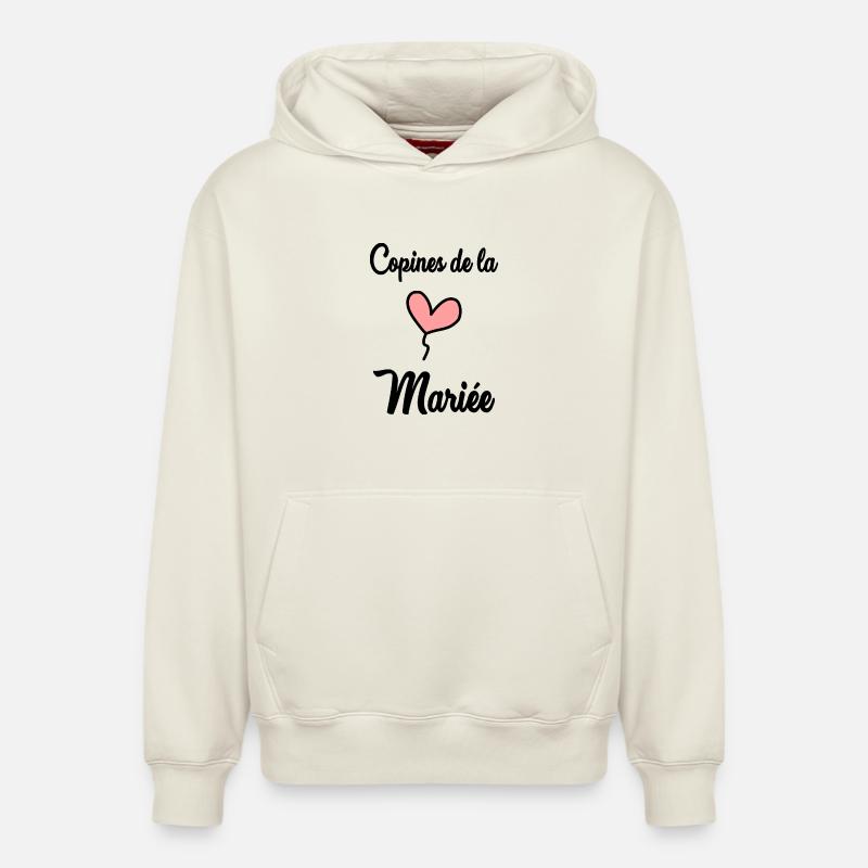 COPINES DE LA MARIEE - Sweat à capuche unisexe décontracté en coton biologique – de SPREAD - blanc cassé