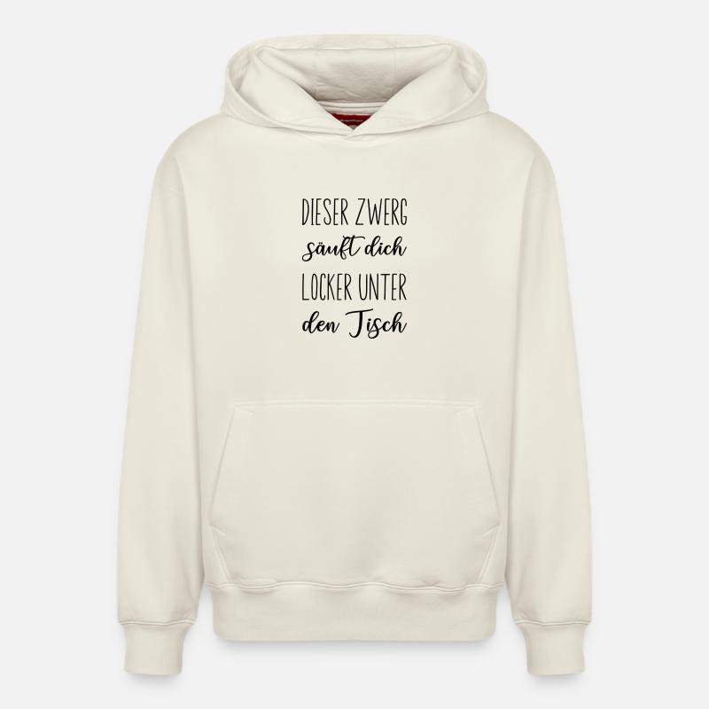 Noir & Blanc Carré Minimal - Sweat à capuche unisexe décontracté en coton biologique – de SPREAD - blanc cassé