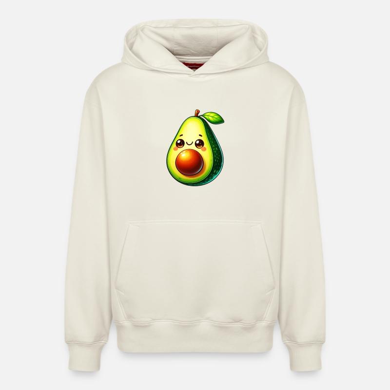 Avocat - Sweat à capuche unisexe décontracté en coton biologique – de SPREAD - blanc cassé