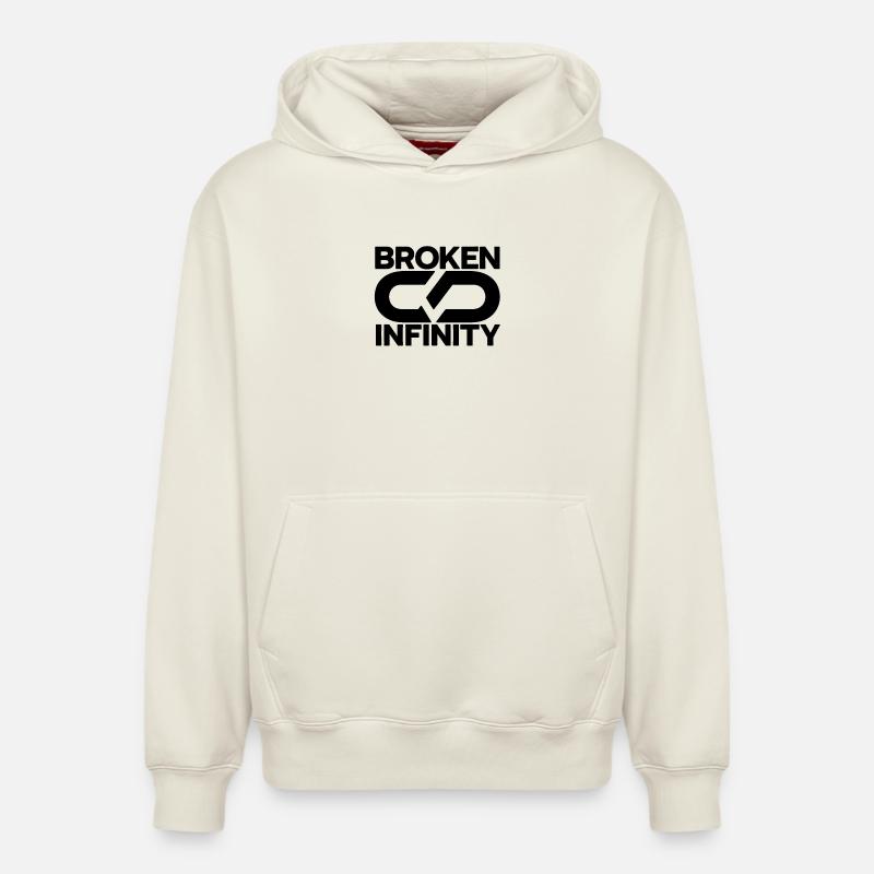broken_infinity_black - Sweat à capuche unisexe décontracté en coton biologique – de SPREAD - blanc cassé