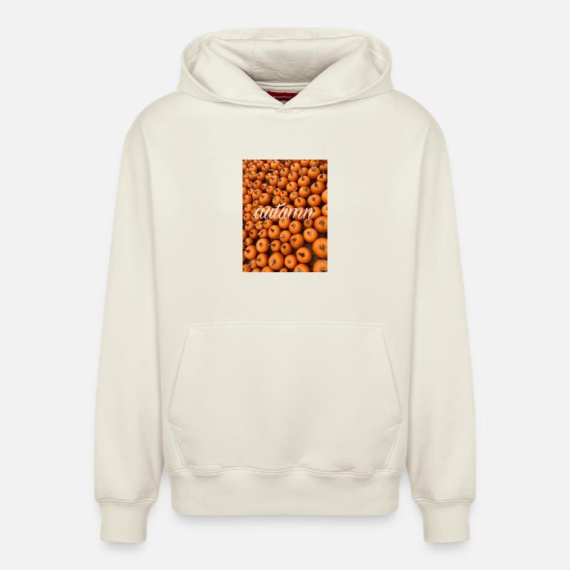 Automne Citrouille d’automne - Sweat à capuche unisexe décontracté en coton biologique – de SPREAD - blanc cassé