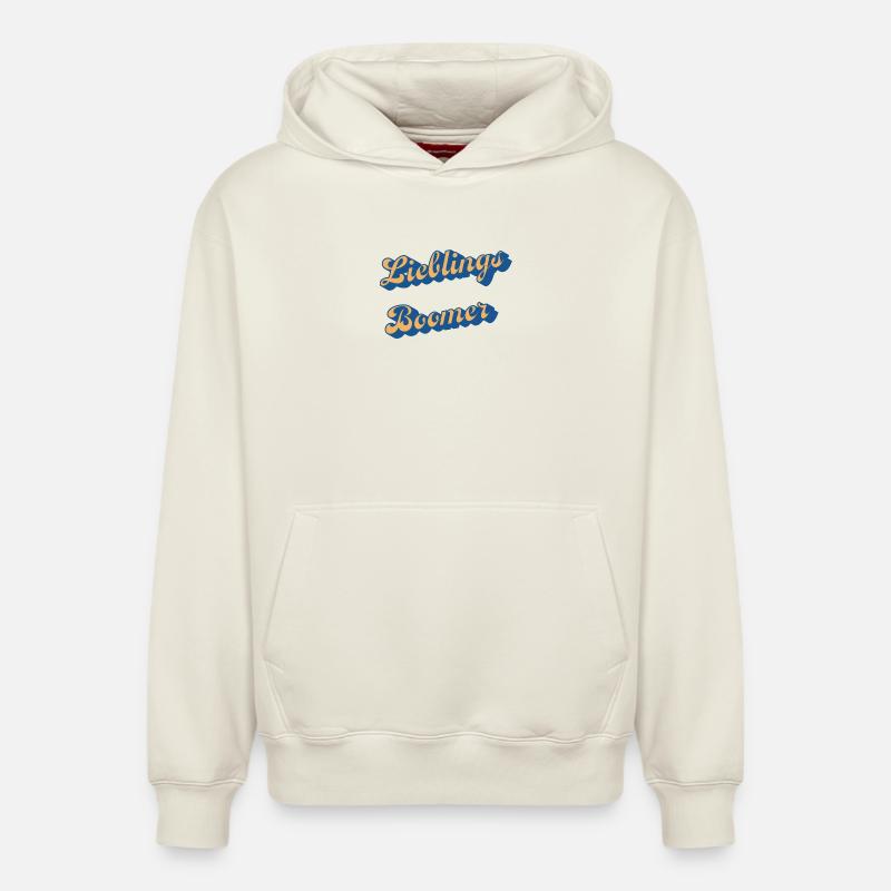 Liebings Boomer Script Logo - Relaxed Unisex Organic Hoodie – von SPREAD - Naturweiß