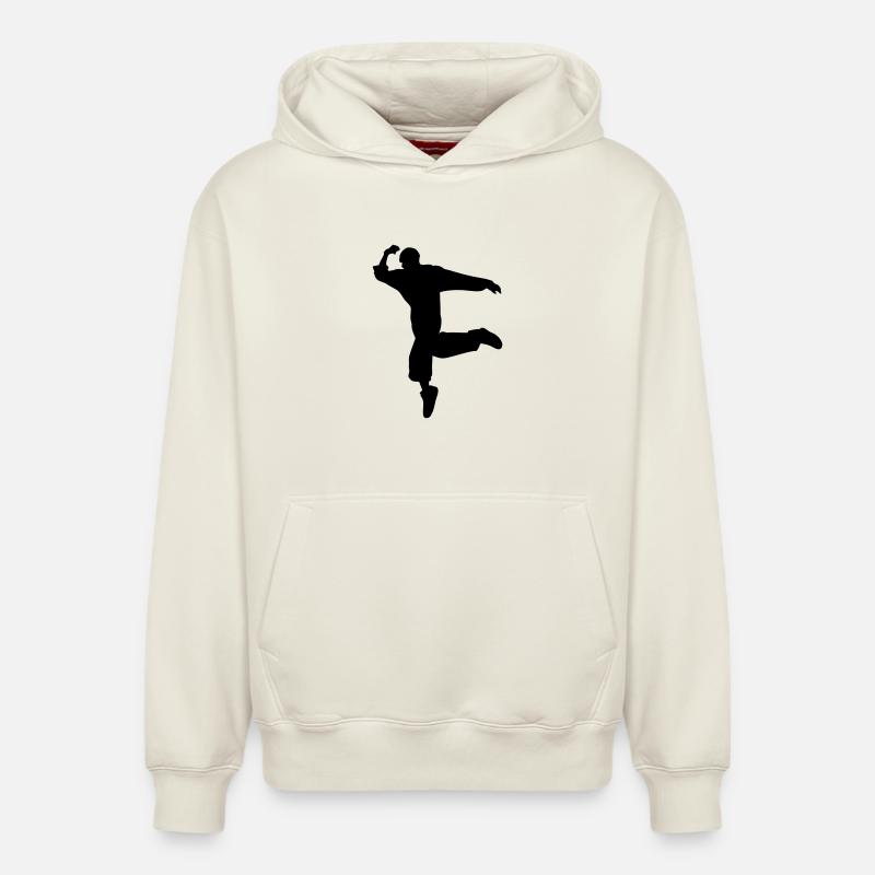 Silhouette B-Boy – Mouvement de breakdance - Sweat à capuche unisexe décontracté en coton biologique – de SPREAD - blanc cassé