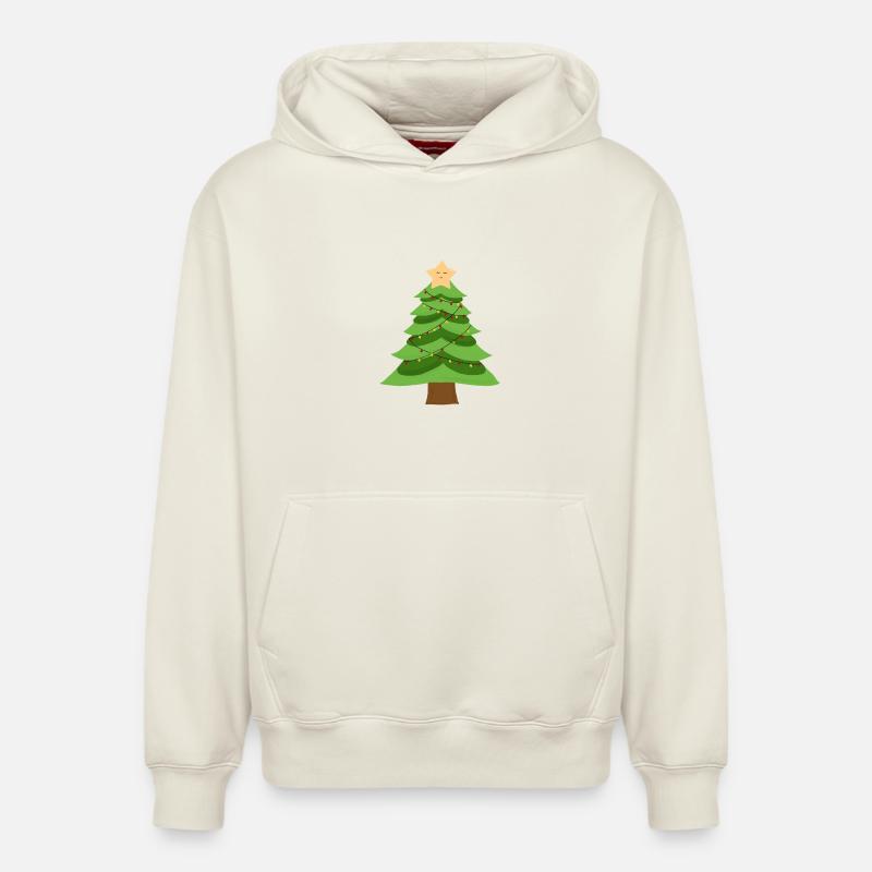 Petit sapin de Noël  - Sweat à capuche unisexe décontracté en coton biologique – de SPREAD - blanc cassé