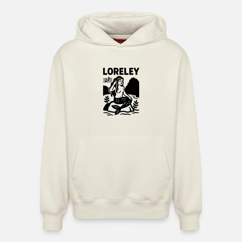 Loreley - Sweat à capuche unisexe décontracté en coton biologique – de SPREAD - blanc cassé