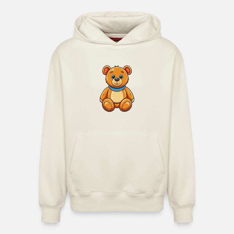 nounours - Sweat à capuche unisexe décontracté en coton biologique – de SPREAD - blanc cassé