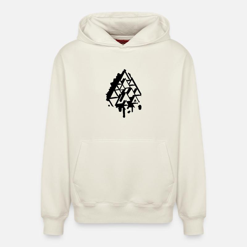 un triangle graffiti - Sweat à capuche unisexe décontracté en coton biologique – de SPREAD - blanc cassé