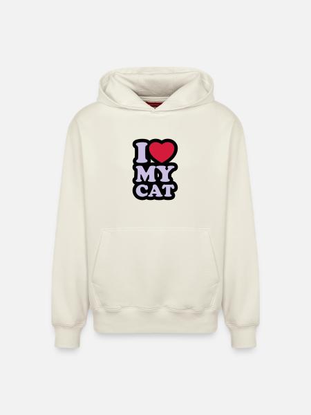 I love my cat - Relaxed Unisex Organic Hoodie – by SPREAD - off white