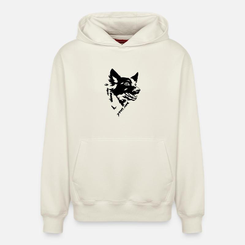 Tête de Mudi - Sweat à capuche unisexe décontracté en coton biologique – de SPREAD - blanc cassé