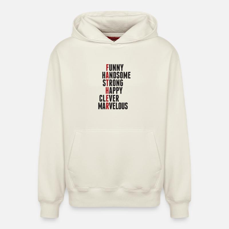 Meilleur papa jamais - Sweat à capuche unisexe décontracté en coton biologique – de SPREAD - blanc cassé