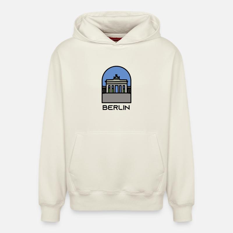 Berlin - Sweat à capuche unisexe décontracté en coton biologique – de SPREAD - blanc cassé