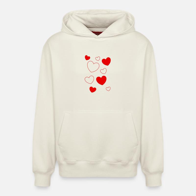 Cadeau Saint-Valentin Saint-Valentin - Sweat à capuche unisexe décontracté en coton biologique – de SPREAD - blanc cassé