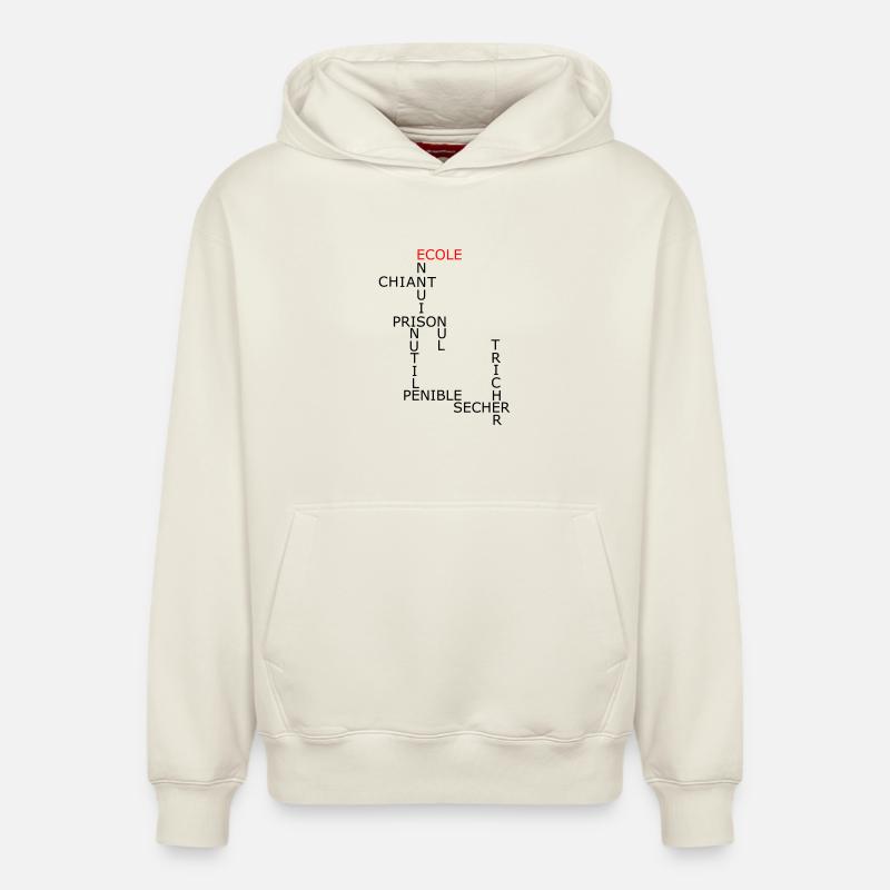Mots fléchés - Sweat à capuche unisexe décontracté en coton biologique – de SPREAD - blanc cassé