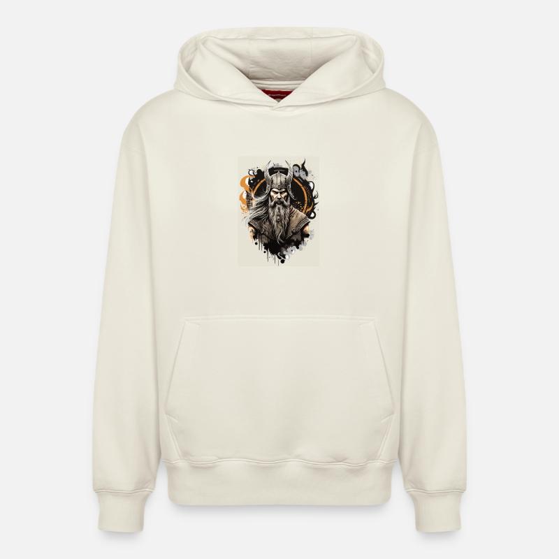 Viking - Sweat à capuche unisexe décontracté en coton biologique – de SPREAD - blanc cassé