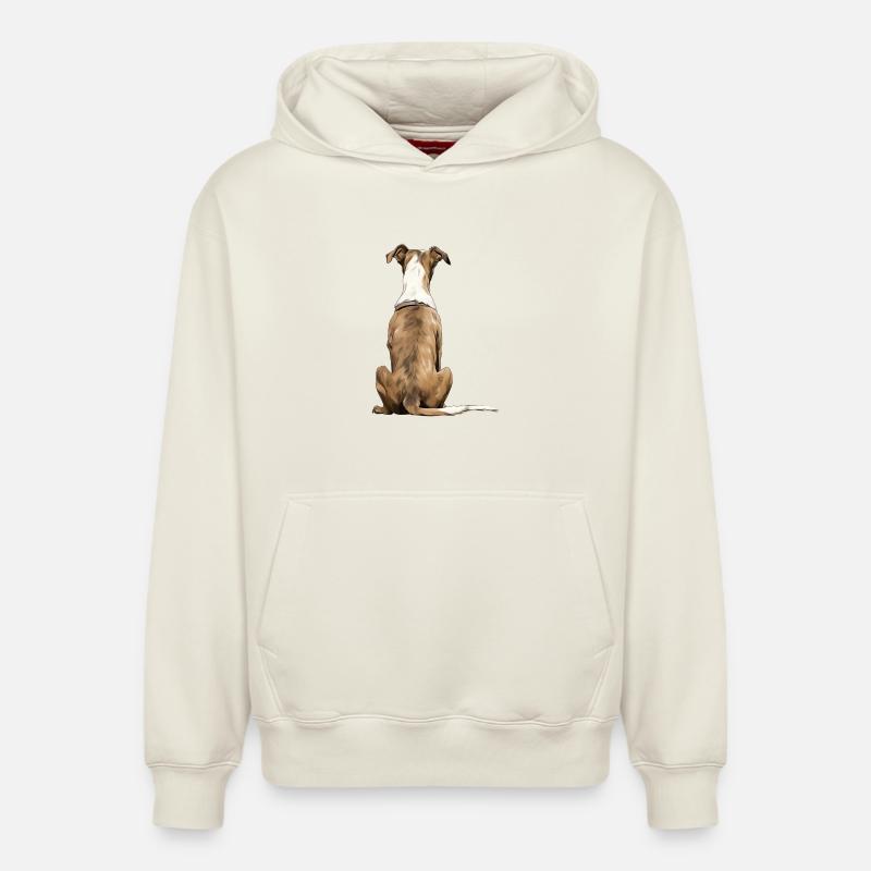 Lévrier - Sweat à capuche unisexe décontracté en coton biologique – de SPREAD - blanc cassé